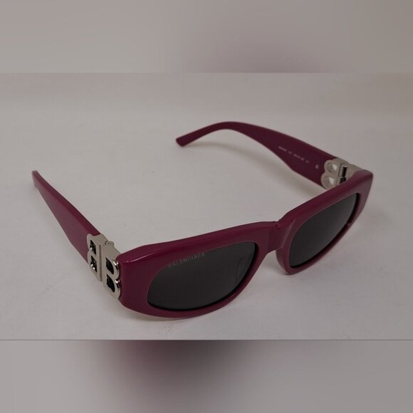 Balenciaga Sunglasses Fuschia Gray BB Temples Oval Cat Eye BB0095S 53-19-135 XL main image 8